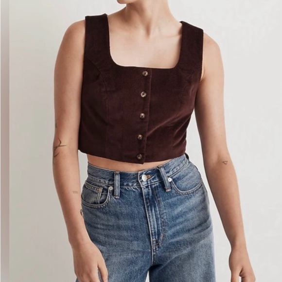 Madewell corduroy vest with mother of pearl buttons - Picture 5 of 8